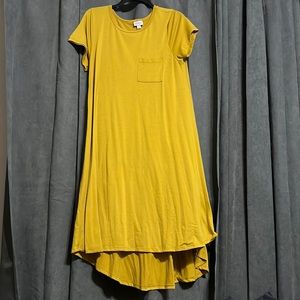 LULAROE Carly. Medium. Hi/Low Dress. Mustard.